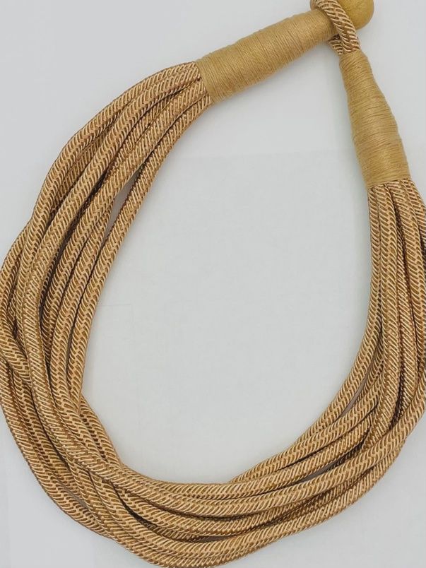 8 Strand Rope Necklace - Tan