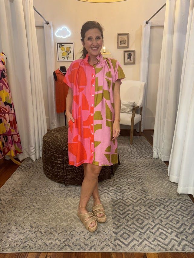 Abstract Print Tunic Dress