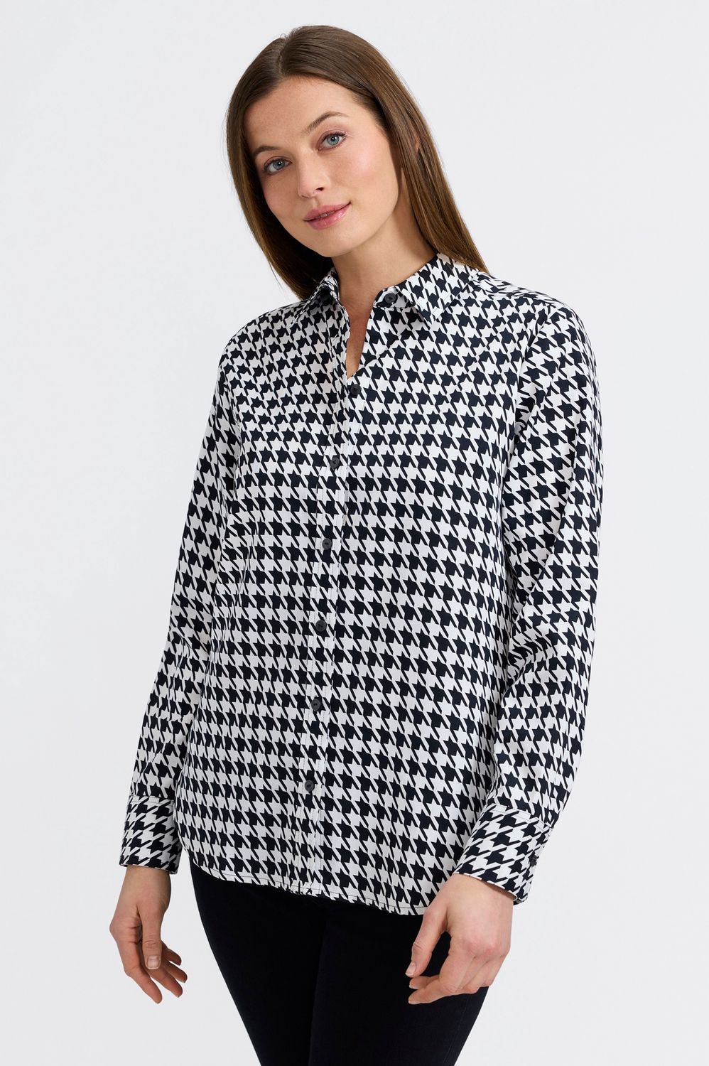 Meghan Classic Houndstooth Blouse