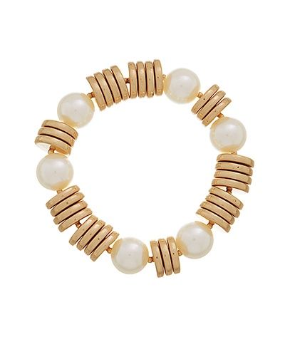 Pearl &amp; Disk Bracelet