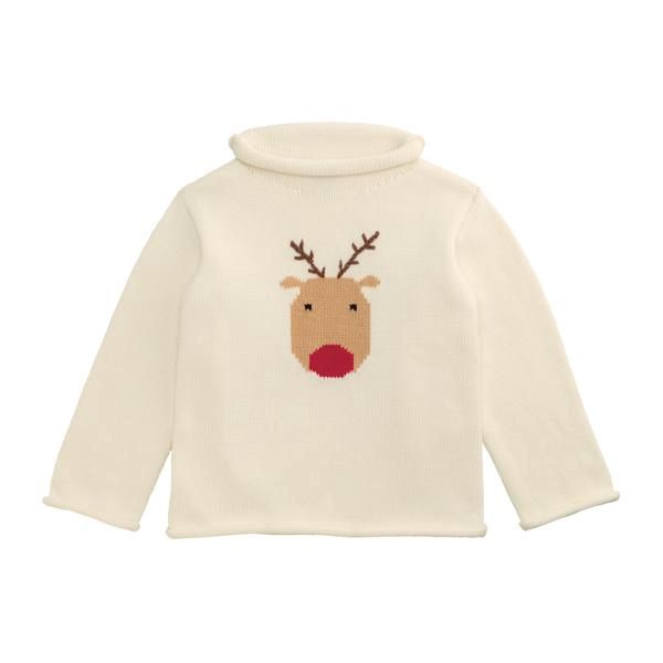 Reindeer Rollneck Toddler Sweater