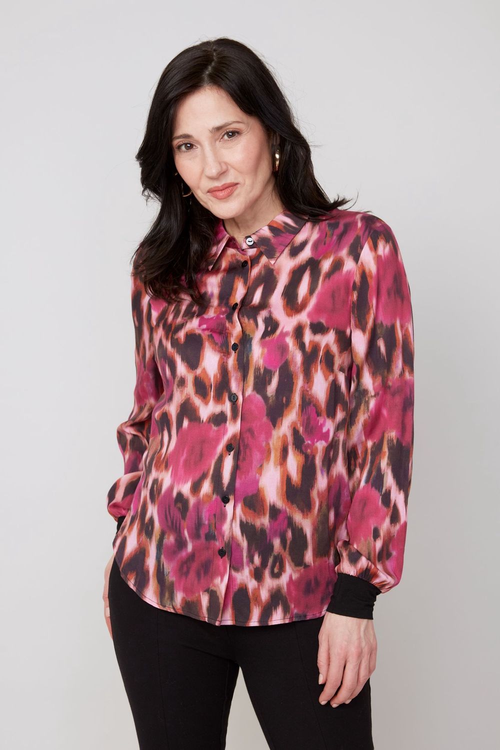 Mulberry Leopard Print Blouse