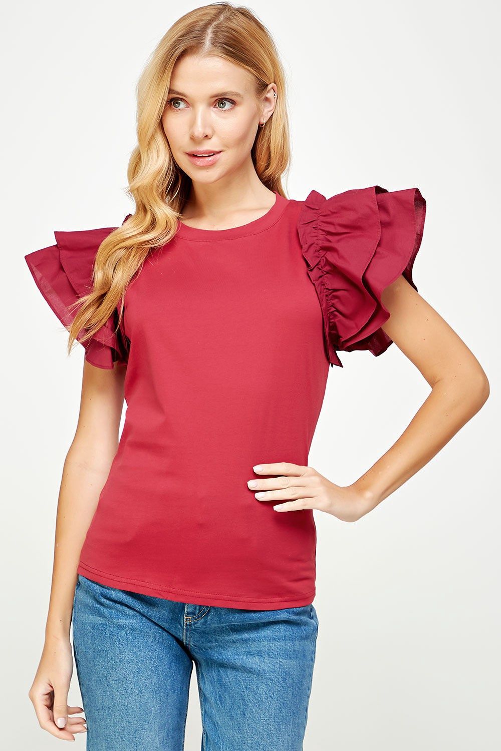 Flutter Ruffle Sleeve Top