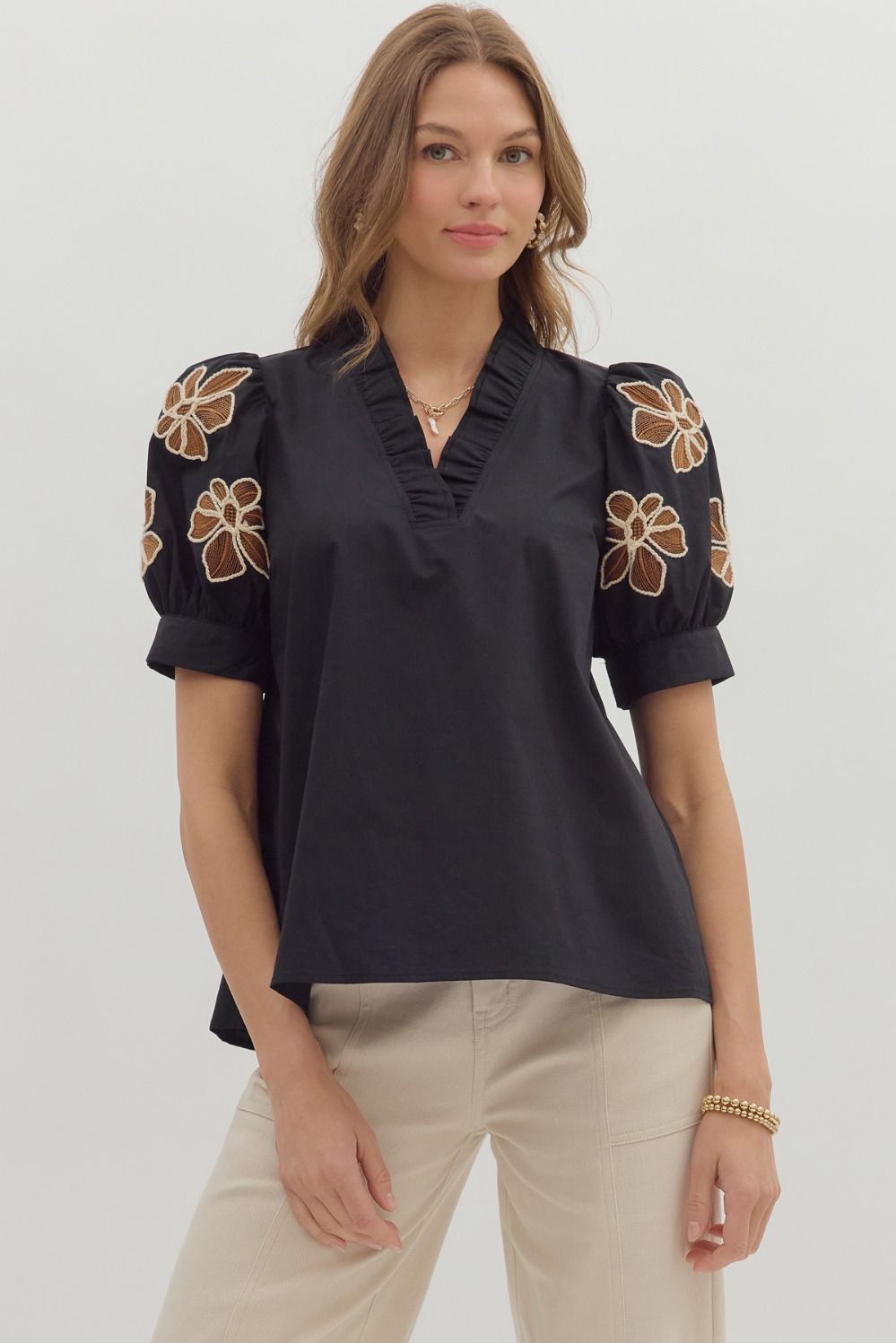 Ruffle Accent Blouse