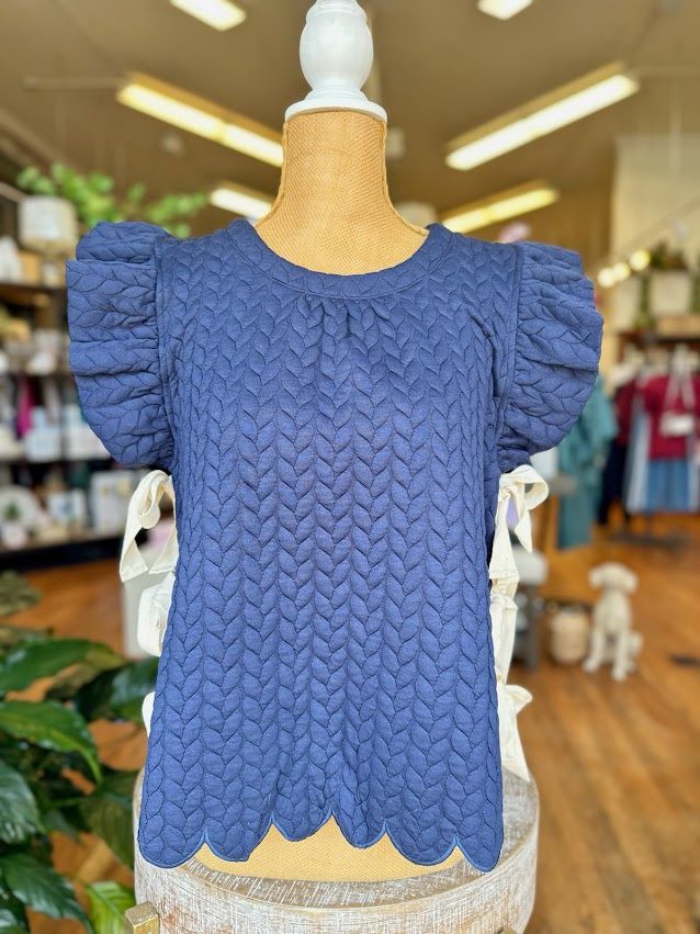 Twill Tape Tie Detailed Knit Top