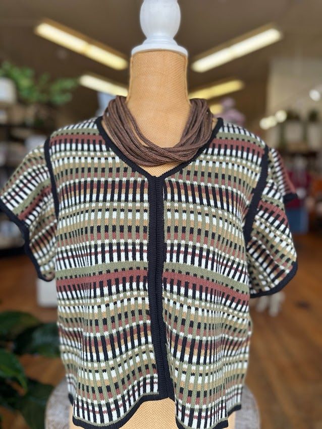 Multi Color Flutter Sleeve Sweater
