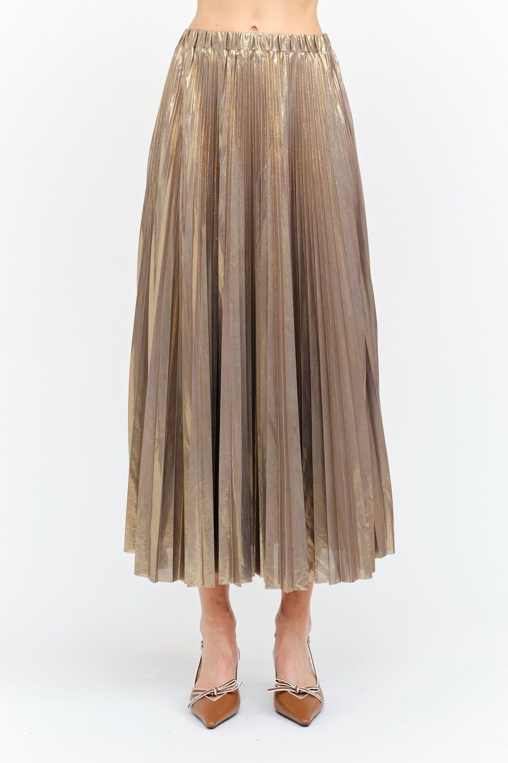 Alessandra Gunmetal Pleated Skirt