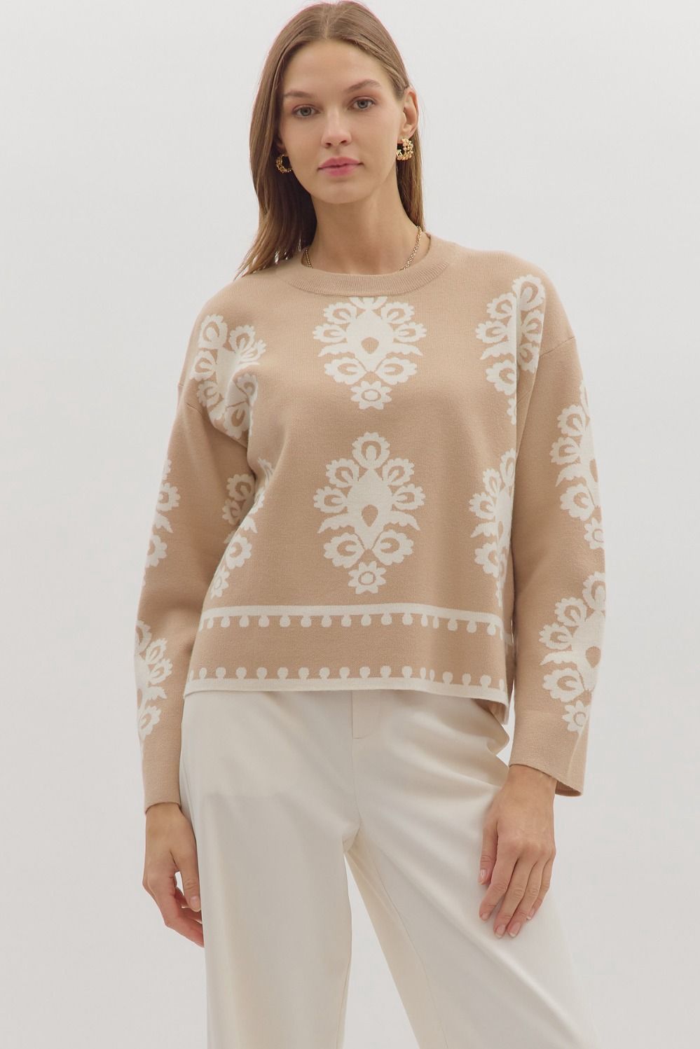 Damask Print Sweater