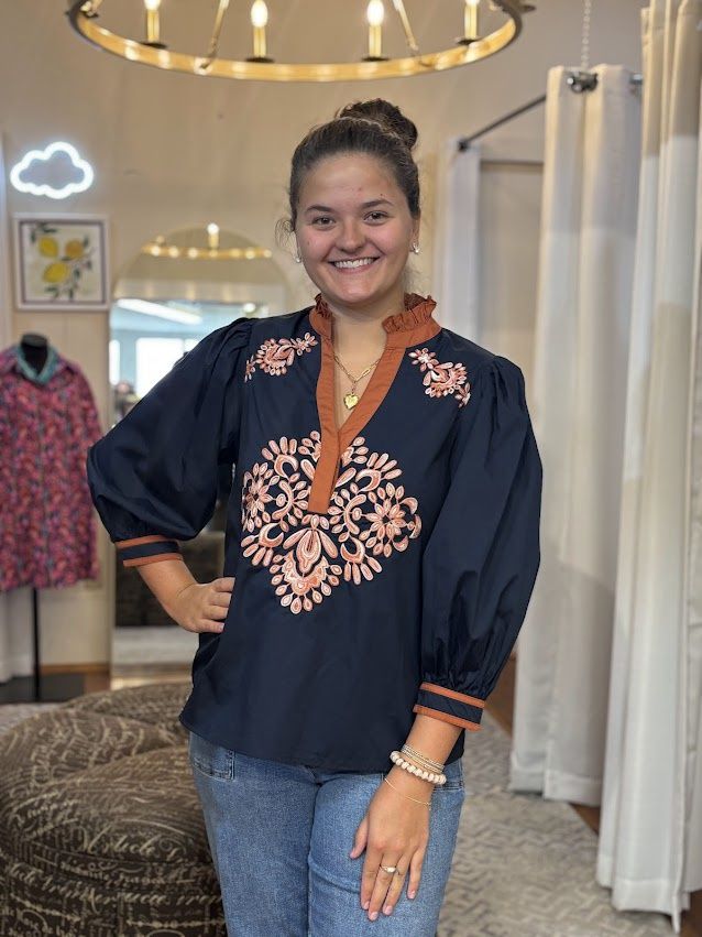 Embroidered Print Tunic