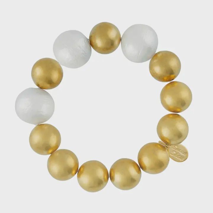 Gold balls &amp; Cotton Pearl Bracelet
