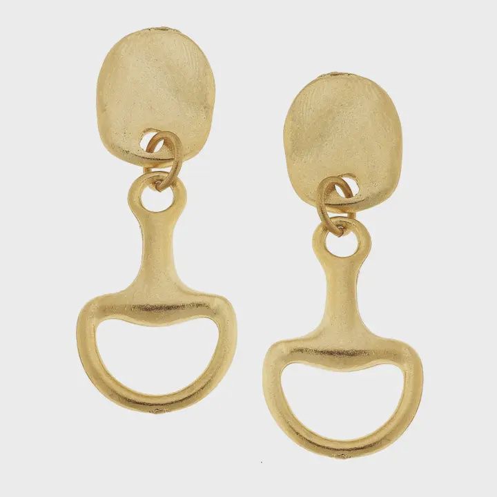 Gold Horsebit Earrings