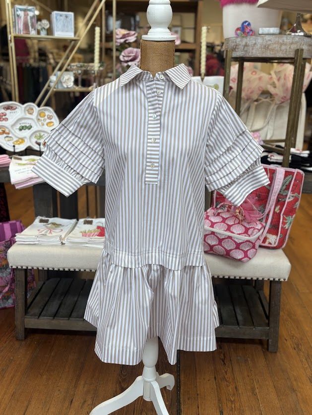 Stripe Button Down Mini Dress