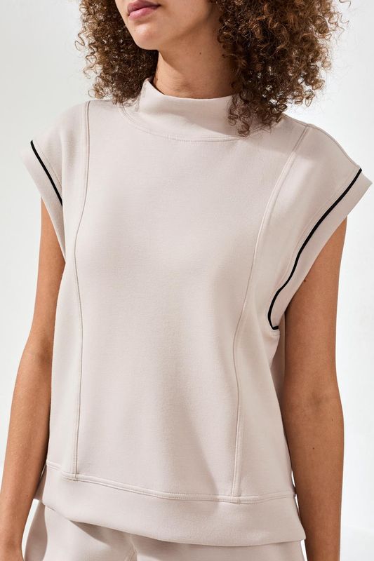 Techno Luxe Mock Neck Top