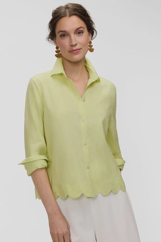 Scarlett Scallop Linen Shirt