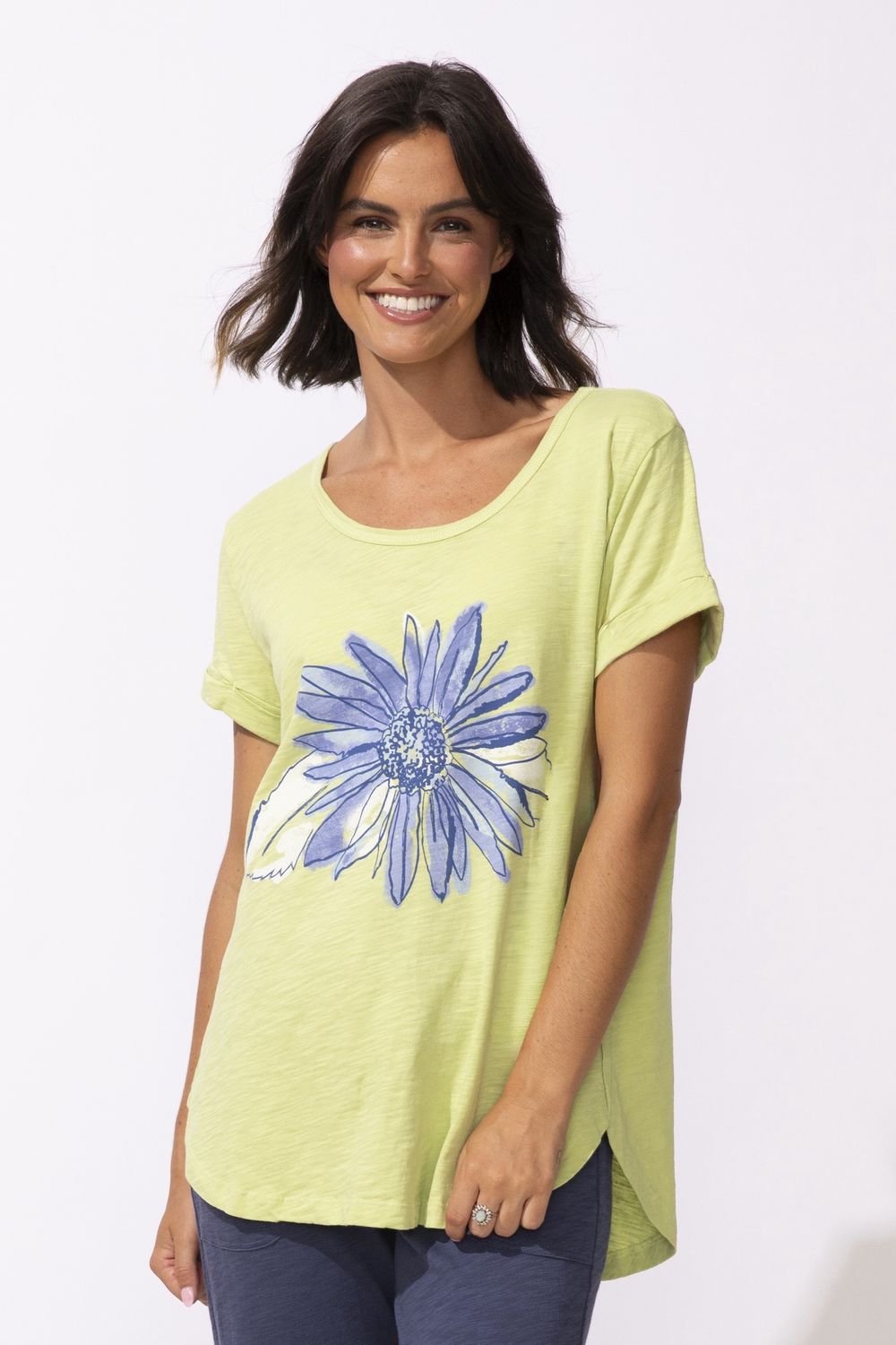 Destination Sunflower Cuff Tee