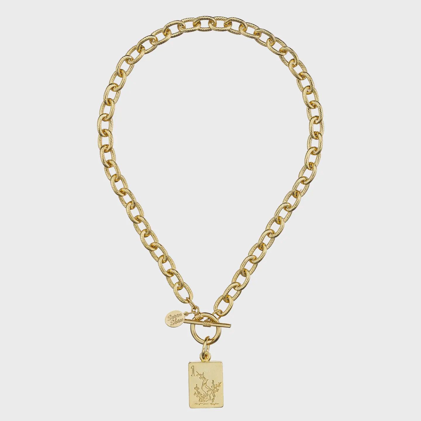 Bam Bird Mahjong Tile Necklace