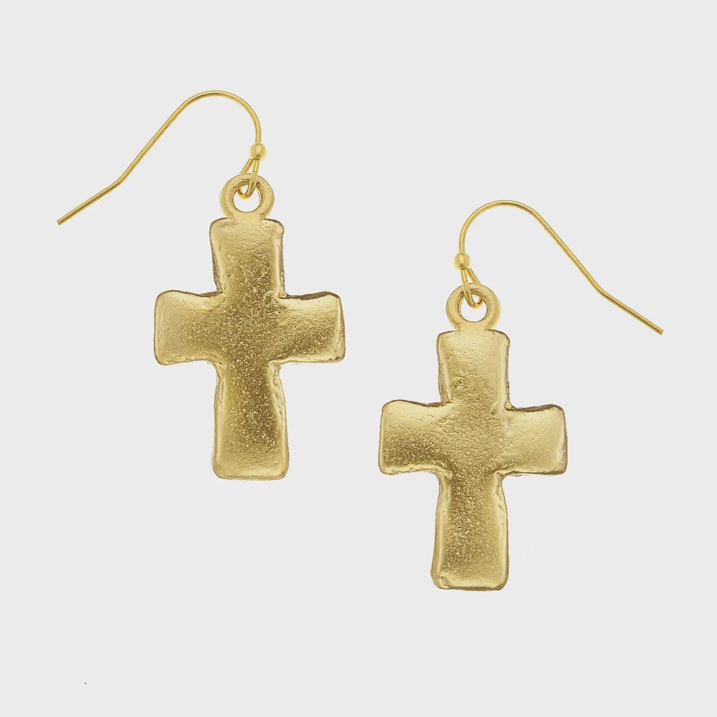 Small Cross Drop Earrings
