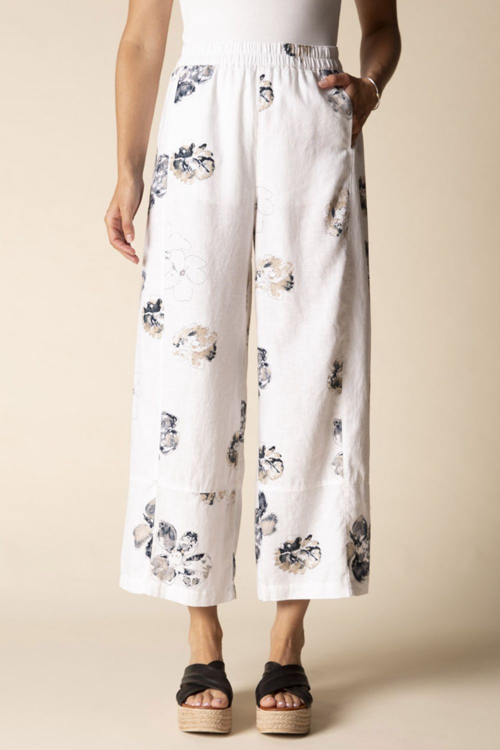 Floral Seamed Crop Pant