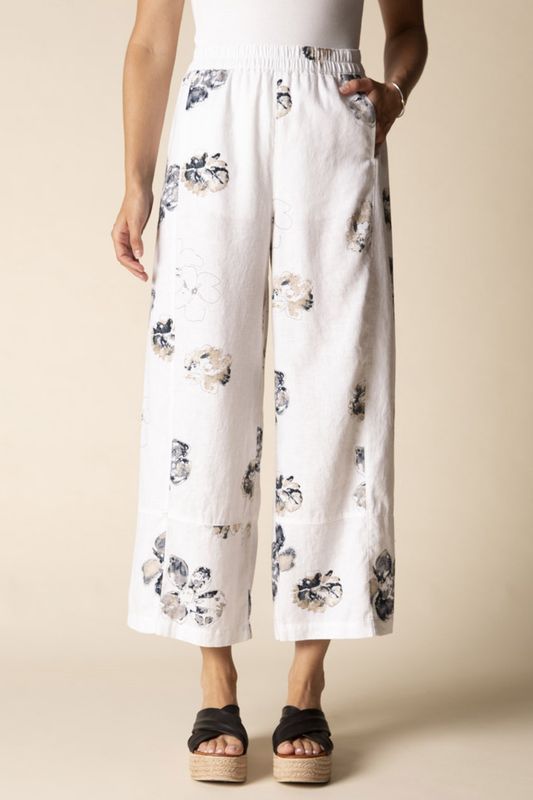 Floral Seamed Crop Pant