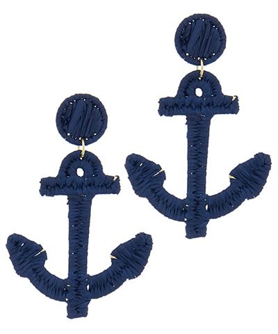 Anchor Raffia Earrings