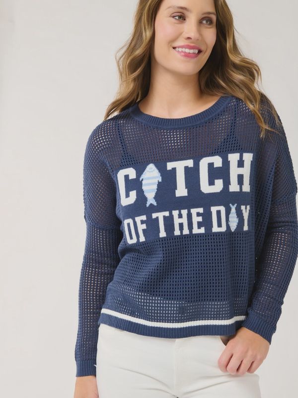 Catch of the Day Mesh Sweater