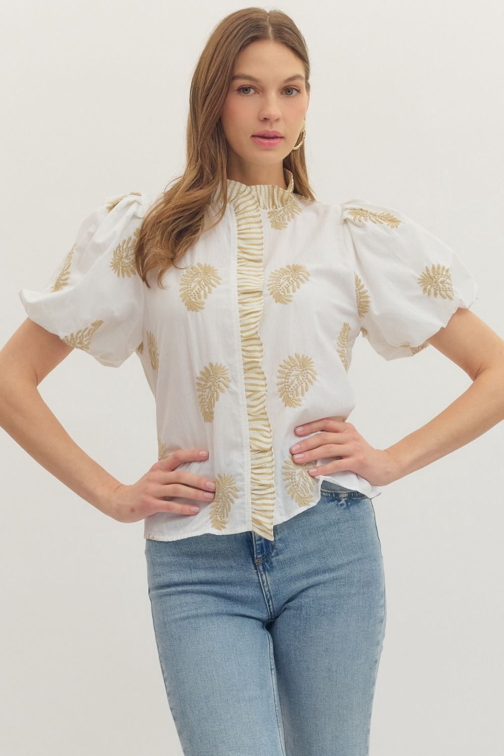 Botanical Embroidered Blouse