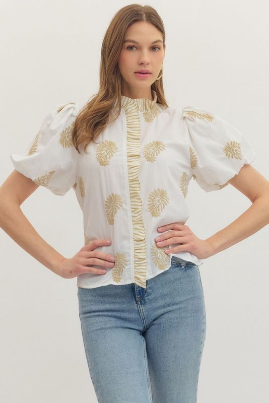 Botanical Embroidered Blouse