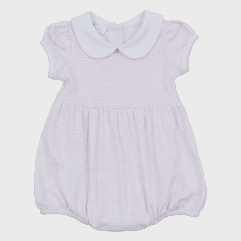 Mini Stripes Collared Short Sleeve Bubble