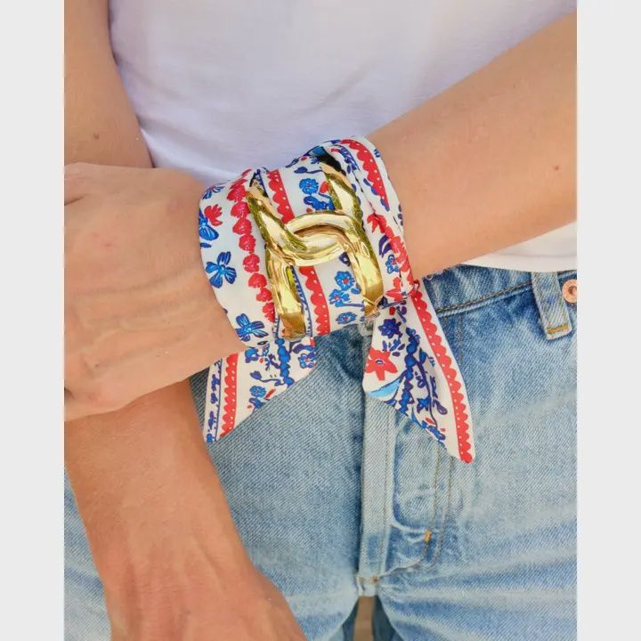 Serafina Scarf Bracelet - Red White Blue
