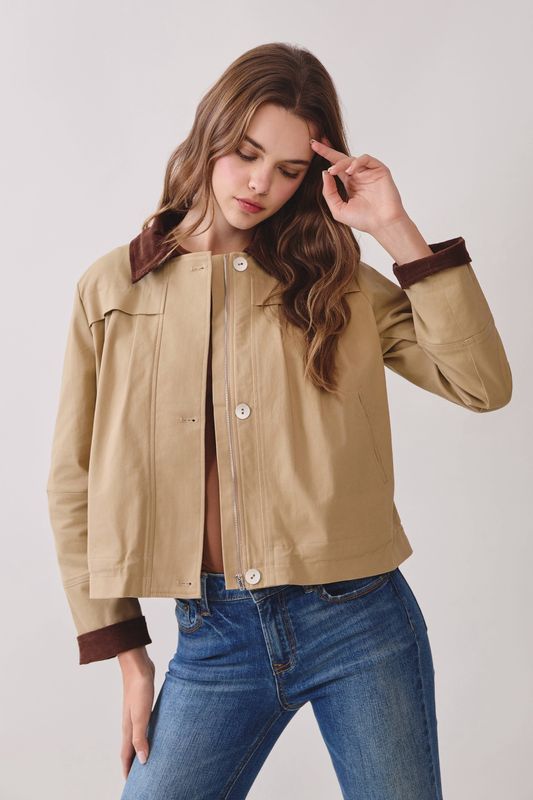 Corduroy Zip Front Jacket