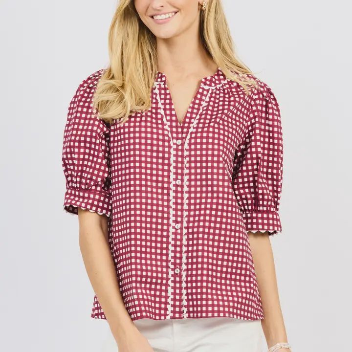 Elaine Gingham Blouse