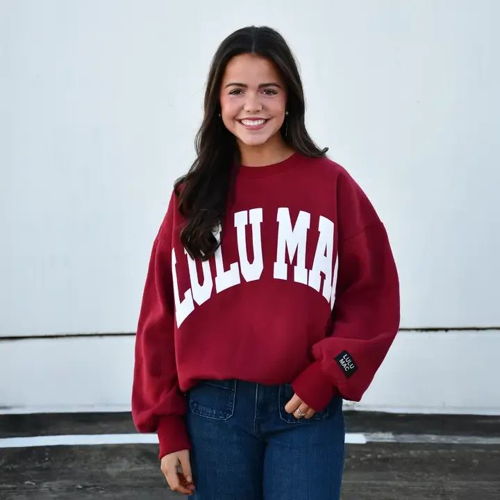 Cardinal/White Lulu Mac Sweatshirt
