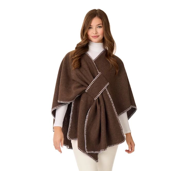 Hayword Blanket Stitch Poncho