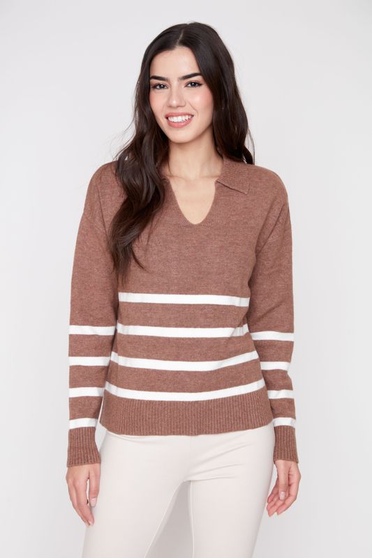Striped Collared Sweater