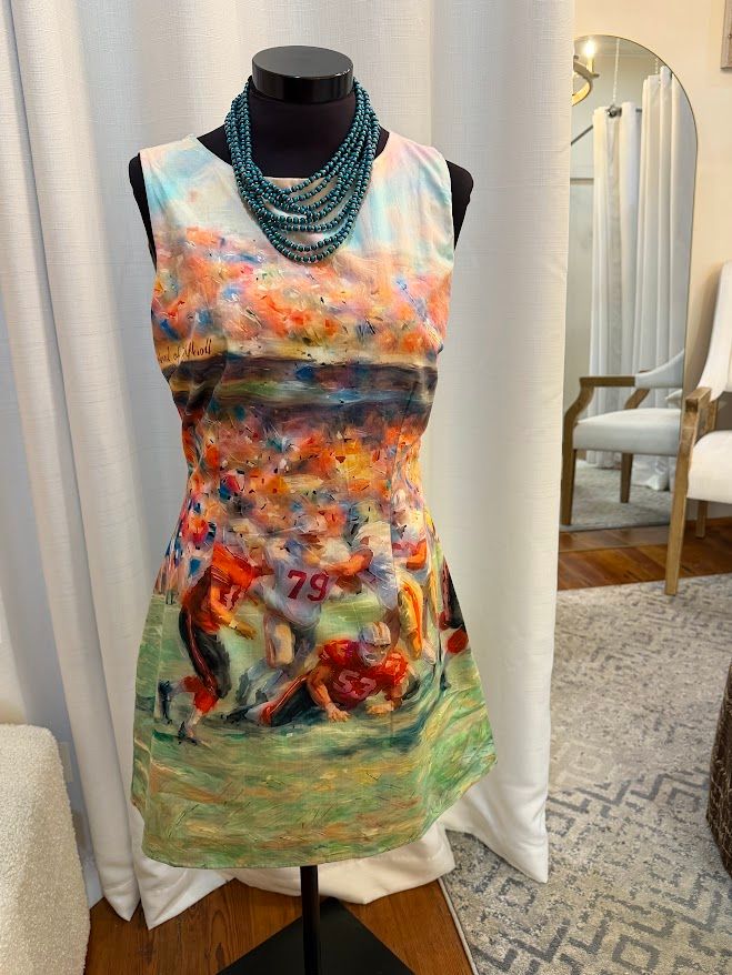 Abstract Football Print Dress