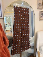 Satin Polka Dot Mini Skirt