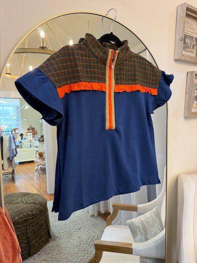 Color block Quarter Zip Top