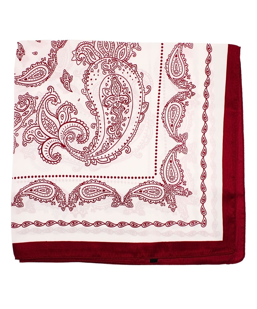 Crimson Paisley Print Scarf