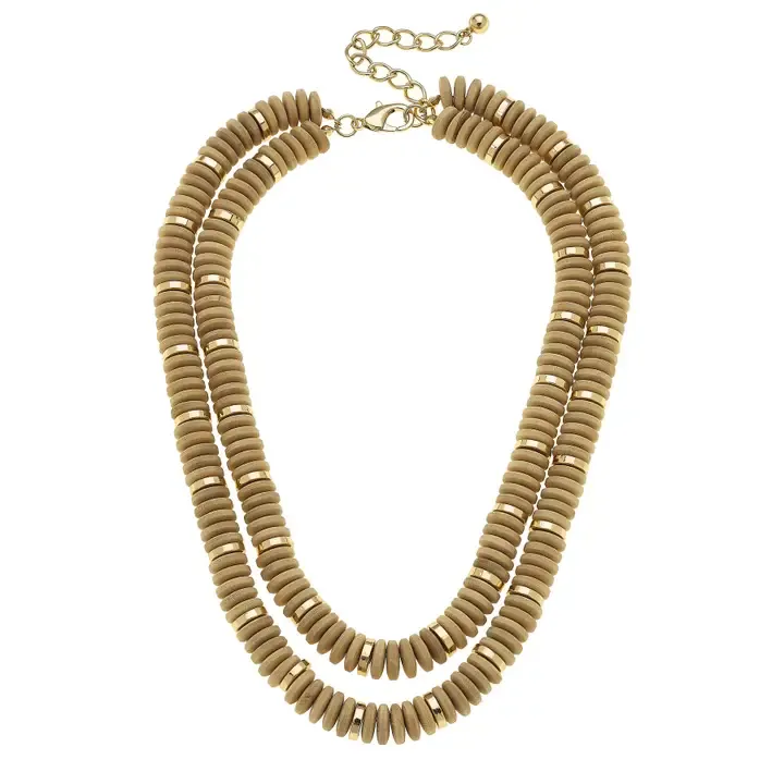 Channing 2 Row Wood Layered Necklace