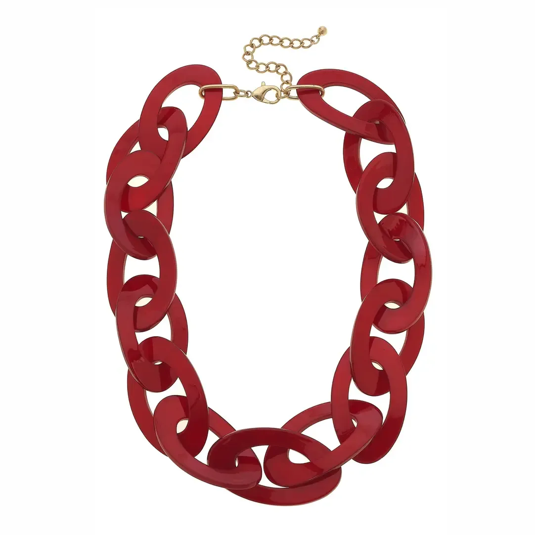 Cheryl Statement Resin Chain Linked Necklace