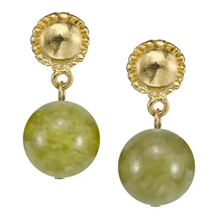 Matcha Green Quartz Drop Earrings