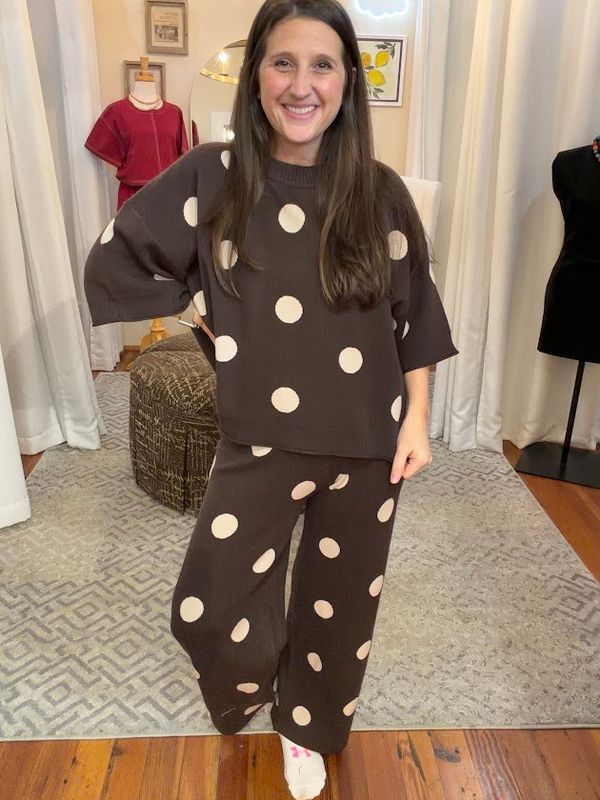 Polka Dot Sweater Pants