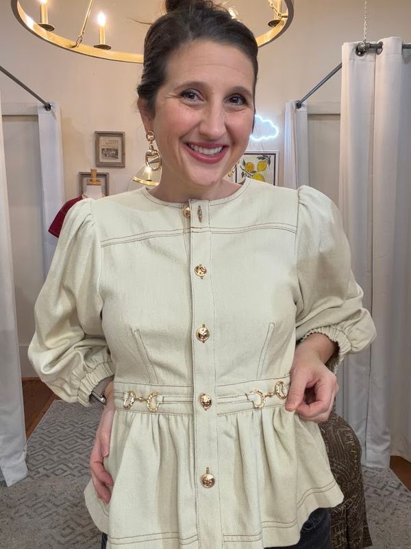 Horsebit 3/4 Sleeve Top