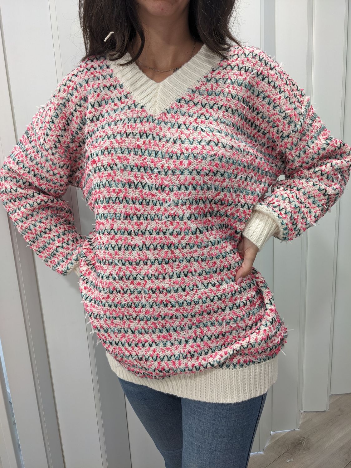 Jersey de punto rosa