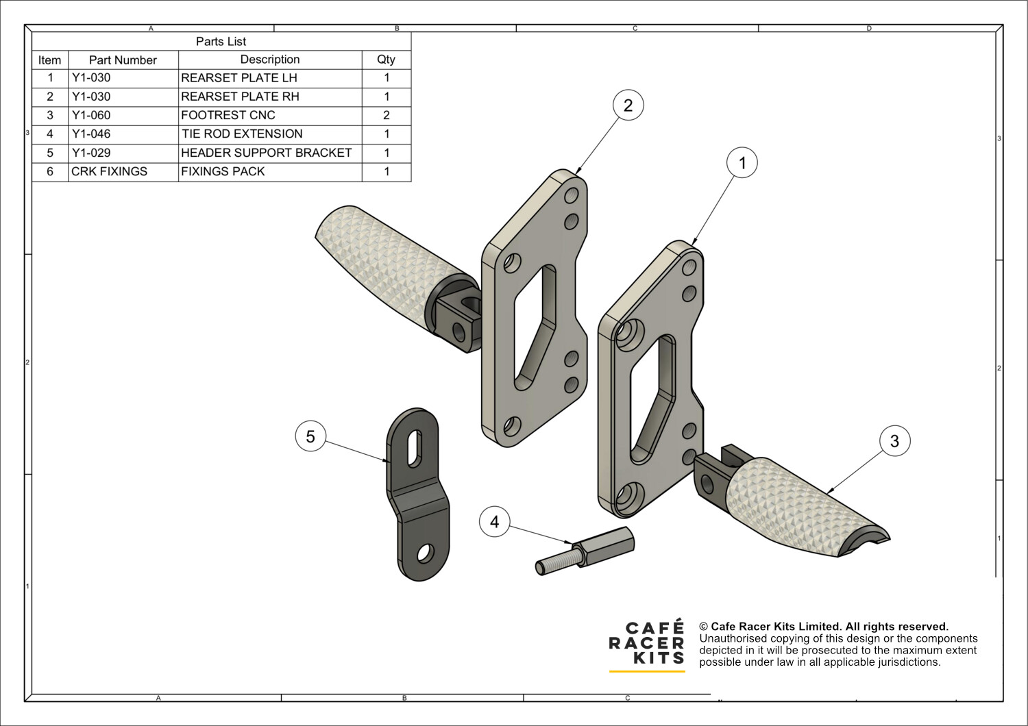 Fazer 600 - Rearsets Pack