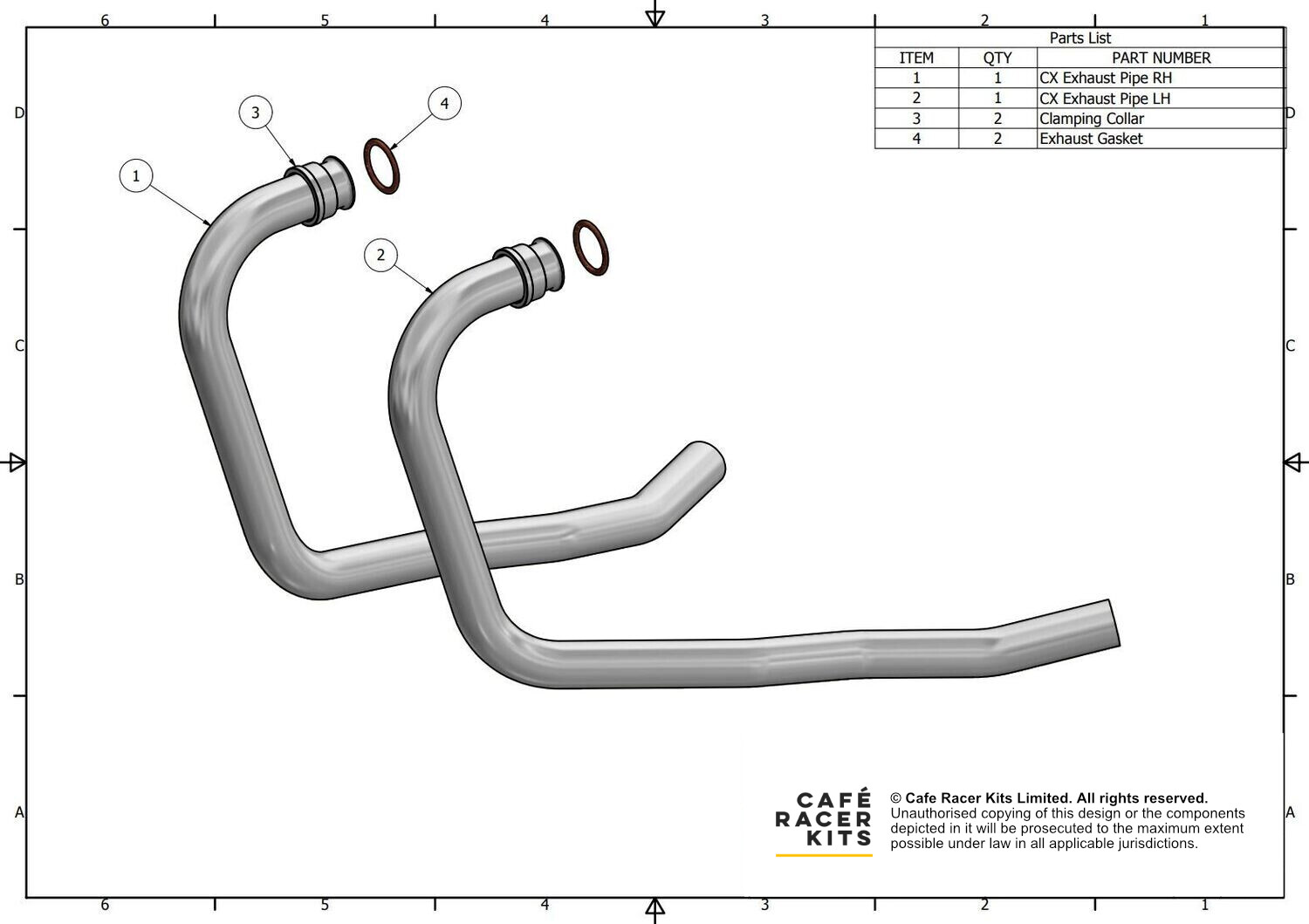 CX500 - Downpipes Pack