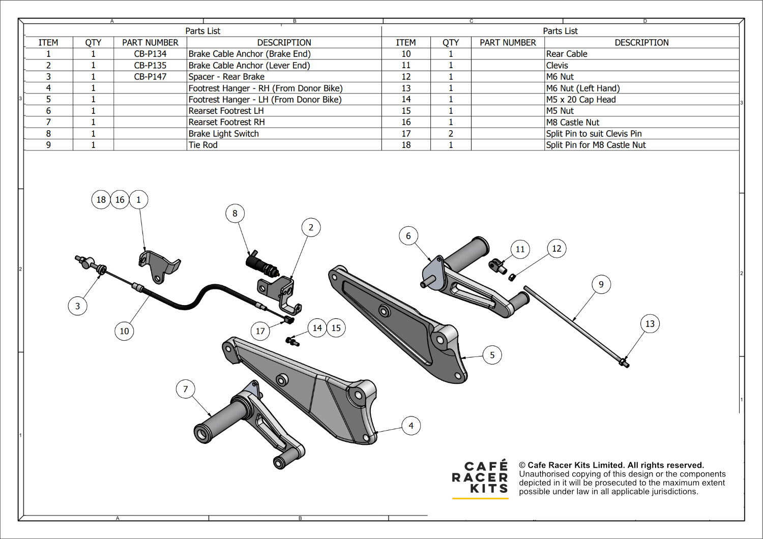 CBn - Footpeg Relocation Pack