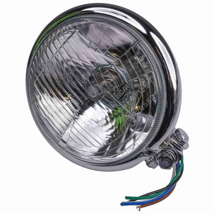 Bates-style Chrome Headlight 5¾&quot; Bottom Mount E-Marked Right Dip
