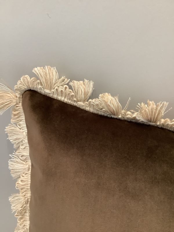 Brown velvet with fringing