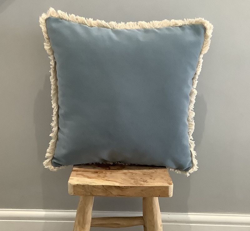 Luxury velvet cushion case with fringing